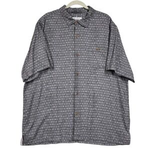Tommy Bahama Silk Geometric Print Short Sleeve Button Up Shirt Size XXL